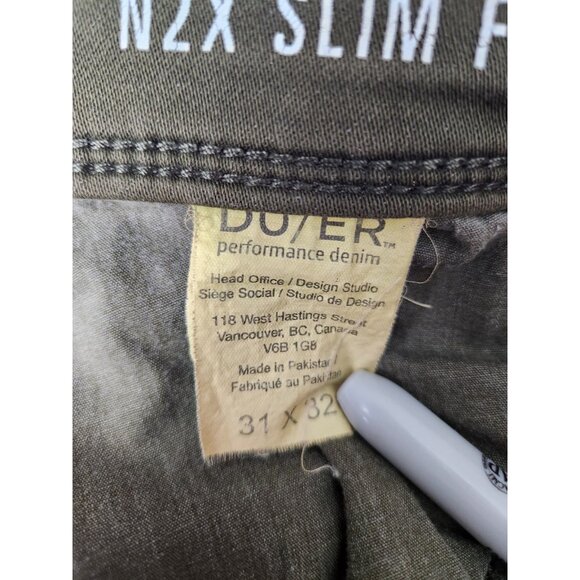 DU/ER Pants Men 31x32 Brown/Green N2X Slim Fit Tapered Stretch Chino Nature DUER - Picture 14 of 16